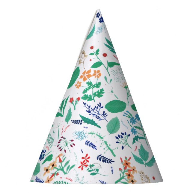 Chapeaux De Fêtes Jardin d'été Fleurs Feuilles Botaniques (Gauche)