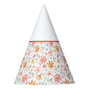 Chapeaux De Fêtes Jardin rouge orangé grâces motif