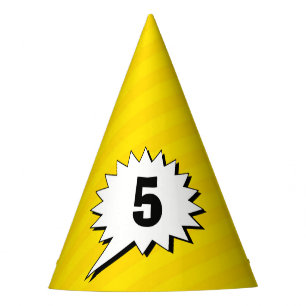 Chapeaux De Fêtes Jaune Strik Voix Bubble Superhero Thème