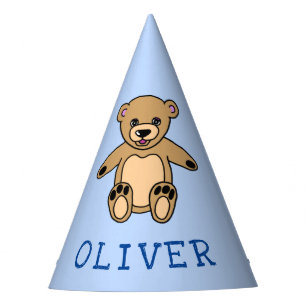 Chapeaux De Fêtes Jeu d'anniversaire de l'ours en peluche Bleu de l'
