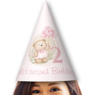 Chapeaux De Fêtes Joli 2ème anniversaire Teddy Bear Casquettes du pa