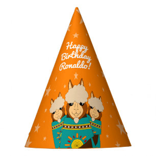 Chapeaux De Fêtes Joli Anniversaire des Alpacas Garçon en Serapes Tu