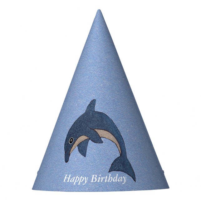 Chapeaux De Fêtes Joli Cartoon Jumping Anniversaire Bleu Blanc Dauph (Devant)