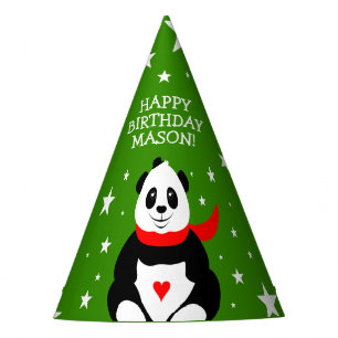 Chapeaux De Fêtes Joli Panda d'anniversaire avec Casquette Bowler &