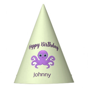 Chapeaux De Fêtes Joli poulpe violet vert