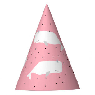 Chapeaux De Fêtes Jolie baleine blanche Fille rose pâle