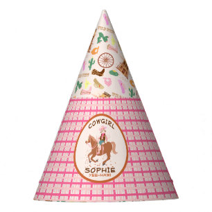 Chapeaux De Fêtes Jolie Cowgirl et cheval fête d'anniversaire