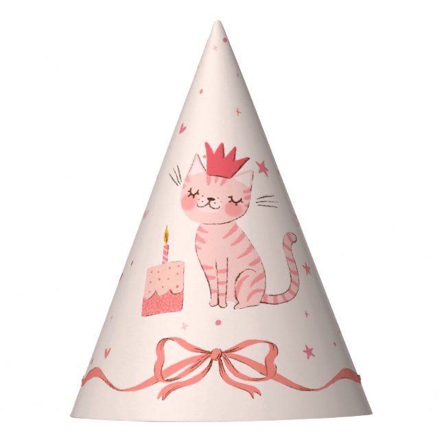 Chapeaux De Fêtes Jolie Kitty Casquette de fête d'anniversaire (Devant)