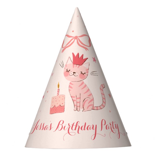 Chapeaux De Fêtes Jolie Kitty Casquette de fête d'anniversaire (Devant)