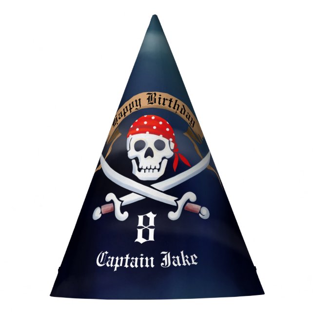 Chapeaux De Fêtes Jolly roger Pirate Anniversaire (Devant)