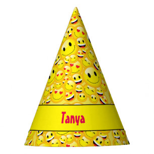 Chapeaux De Fêtes Jote Enfants Jaune Emoji fête d'anniversaire Emoti