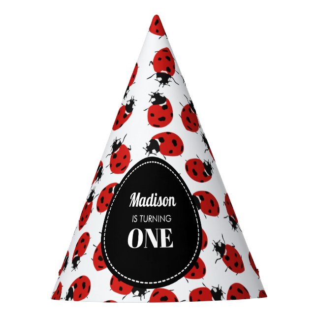 Chapeaux De Fêtes Jote Red Ladybug 1ère fête d'anniversaire (Devant)