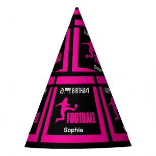 Chapeaux De Fêtes Joueuse de football rose fille équipe d'anniversai