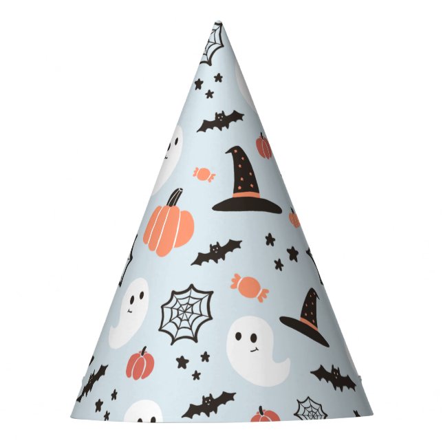 Chapeaux De Fêtes Jour d'anniversaire bleu d'Halloween moderne (Devant)