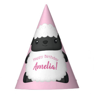 Chapeaux De Fêtes Jour d'anniversaire de mouton rose
