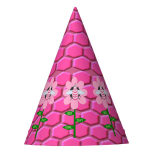 Chapeaux De Fêtes Joyeuse Bee Day Girl rose Anniversaire Bumblebee