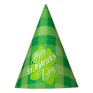 Chapeaux De Fêtes Joyeuse Saint-Patrick Vert Tartan Trèfle Chanceux