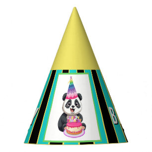 Chapeaux De Fêtes Joyeux anniversaire à Cute Panda