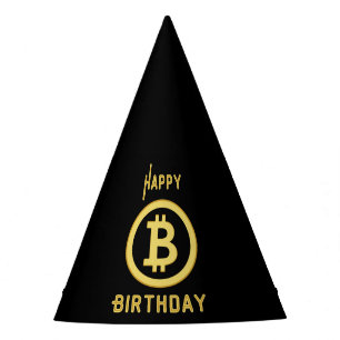 Chapeaux De Fêtes Joyeux anniversaire Bitcoin Gold Party Casquette