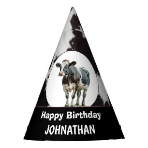 Chapeaux De Fêtes Joyeux anniversaire de la vache blanche