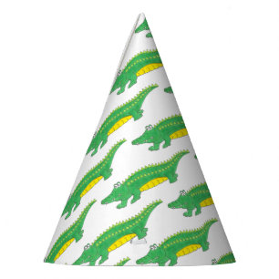 Chapeaux De Fêtes Joyeux Anniversaire Jaune Alligator Vert Crocodile