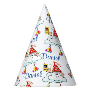 Chapeaux De Fêtes Joyeux Anniversaire Papier Casquette Nuages Téléph