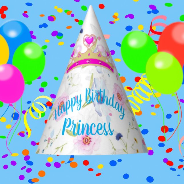 Chapeaux De Fêtes Joyeux anniversaire Princess Paper Party Casquette (Créateur téléchargé)