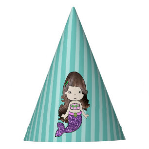 Chapeaux De Fêtes Joyeux Anniversaire Purple Sirène Anniversaire Cas
