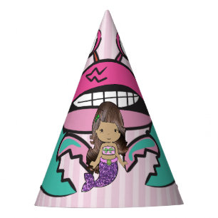 Chapeaux De Fêtes Joyeux anniversaire Purplee Mermaid Casquette d'an