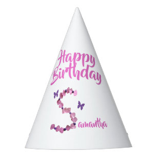 Chapeaux De Fêtes Joyeux Anniversaire rose S Monogramme initial