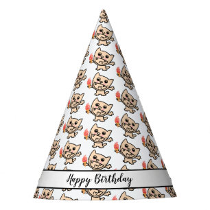 Chapeaux De Fêtes Joyeux Chat Avec Crème De Glace
