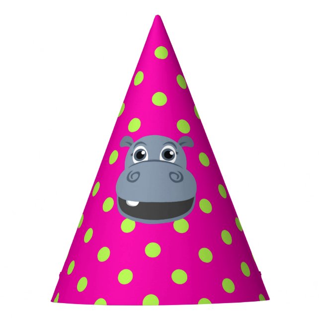 Chapeaux De Fêtes Joyeux Hippo Casquette de fête d'anniversaire (Devant)