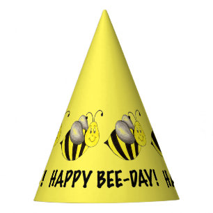 Chapeaux De Fêtes Joyeux Jour des abeilles Jaune Bumblebee Anniversa