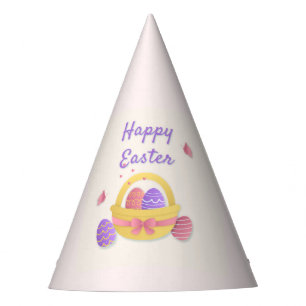Chapeaux De Fêtes Joyeux panier de Pâques et papillons