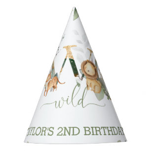 Chapeaux De Fêtes Jungle Animaux Verdure 2e anniversaire Garçon fill