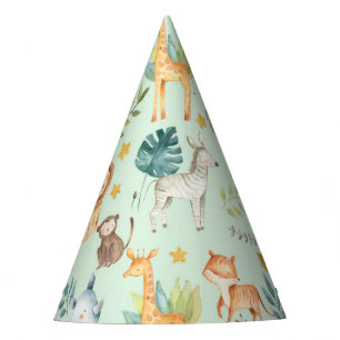 Chapeaux De Fêtes Jungle safari animaux mignonette fête d'anniversa