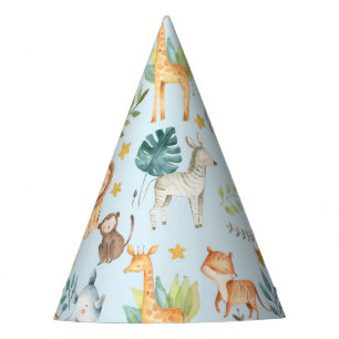 Chapeaux De Fêtes Jungle safari animaux mignonette fête d'anniversai