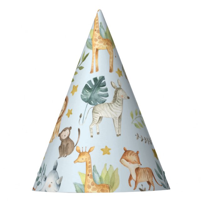 Chapeaux De Fêtes Jungle safari animaux mignonette fête d'anniversai (Devant)