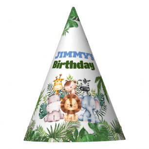 Chapeaux De Fêtes Jungle Safari Casquette de fête d'anniversaire