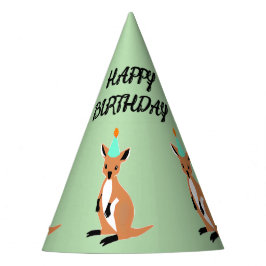 Chapeaux De Fêtes KANGOUROU BÉBÉ joyeux anniversaire vert clair