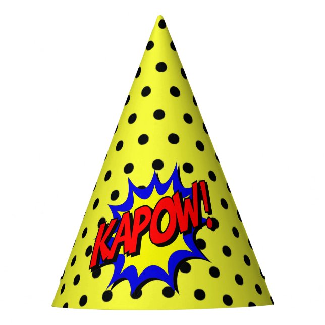 Chapeaux De Fêtes Kapow Pop Art Cartoon Superpower Casquette d'anniv (Devant)