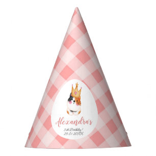 Chapeaux De Fêtes Kitten Meow Couronne rose Fille Kitty Chat Anniver