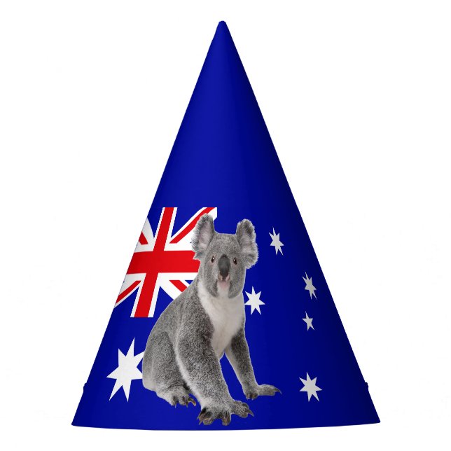 Chapeaux De Fêtes Koala avec l'Arrière - plan du drapeau australien (Devant)