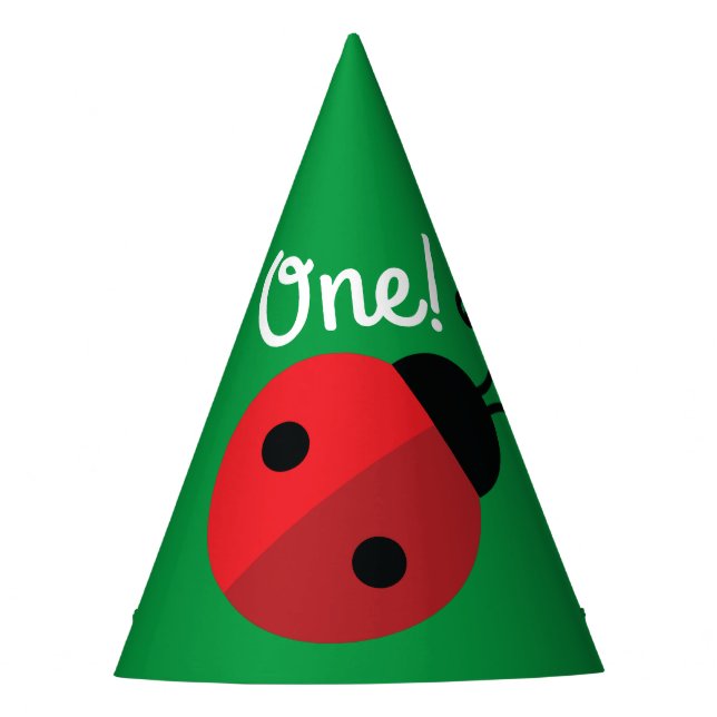 Chapeaux De Fêtes Lady Bug Cute 1ère fête d'anniversaire (Devant)