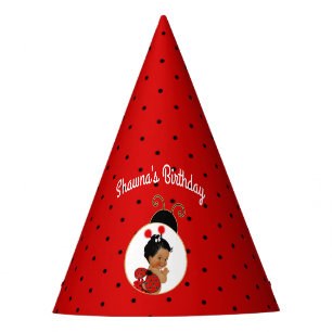 Chapeaux De Fêtes Ladybug African American Baby Girl Red & Black
