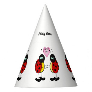 Chapeaux De Fêtes Ladybugs ensemble tenant la main dans l'amour