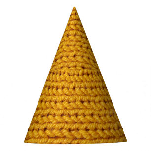 Chapeaux De Fêtes Laine tricotée jaune, texture haute résolution.