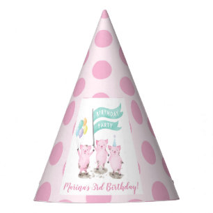 Chapeaux De Fêtes L'Anniversaire de enfant de Piggy Rose