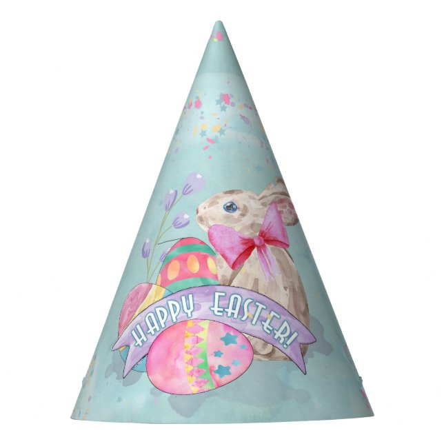Chapeaux De Fêtes Lapin de Pâques, Oeufs et Confetti ID377 (Devant)