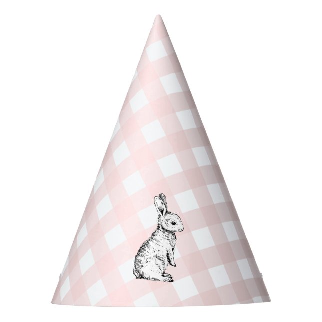 Chapeaux De Fêtes Lapin lapin En vichy rose (Devant)